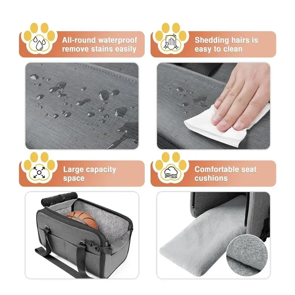 WOYYHO 18 lbs Console Dog Cat Seat Luxury Center Console (Width 9in) Dog Car